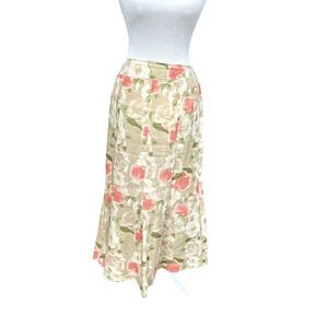 Catherina Hepfer Women's Floral Maxi Skirt 100% Linen Lined